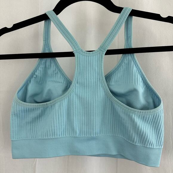 Light Blue Seamless Sans Couture Ribbed Nike Sports Bra Womens Size M/L - Picture 6 of 6